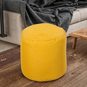 Orange Modern Round Kids Pouf Velvet Ottoman Waterproof Bedroom Bench with Removable <strong>Storage</strong> Hotels Trellis Fabric <strong>Foot</strong> <strong>Stool</strong> - Product Image 2