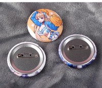 Badge en métal rond personnalisé de haute qualité, imprimé offset, en fer, avec épinglette en peluche, holographique, pour les fans d'anime et la collection personnelle