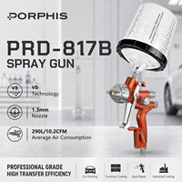 Pistolet de pulvérisation de type VS PORPHIS PRD-817B avec système de gobelet jetable, buse en acier inoxydable de 1,3 mm pour outil de retouche automobile