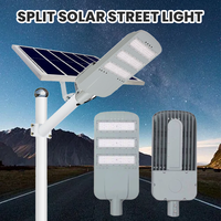 Lampadaires solaires commerciaux extérieurs 100W 150W 200W, éclairage routier LED séparé avec panneau solaire indépendant, IP65, aluminium