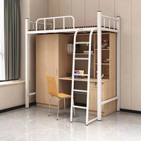 Lit superposé de qualité pour dortoir étudiant, lit superposé en métal pour adultes avec escalier
