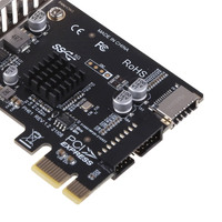 Carte PCI Express PCI-E vers USB3 Type-E, panneau frontal Type-C 19P 20P, carte d'extension compatible avec l'interface PCI-E X1 X4 X8 X16