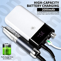Ponceuse à ongles électrique portable haute puissance, moteur sans balais, professionnelle, faible bruit, haute vitesse 35000 tr/min, USB