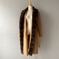 Veste en laine polaire double face respirante de luxe pour l'hiver Jxwatcher, col en fourrure de vison véritable épaisse, fermeture éclair, sur mesure pour femmes