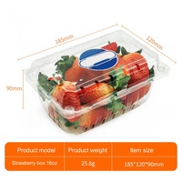 Boîte à fruits en plastique PET transparente personnalisée couvercle épaissi conservation à emporter fraises raisins légumes utilisation