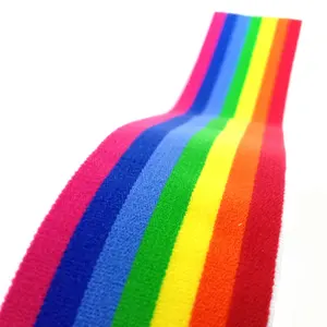 Multi Colored Kustom Anyaman dan Gradien Rainbow Elastis Band Pita