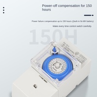 Minuteur mécanique SUL181H 250V 16A IP22 Montage sur rail DIN Quartz Commande moteur 24H 8 réglages Contrôleur manuel/automatique Relais temporisé