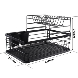 Égouttoir à vaisselle en métal à 2 niveaux, vente chaude 2025, sur l'évier, gain de place dans la <span class=keywords><strong>cuisine</strong></span> - Product Image 3