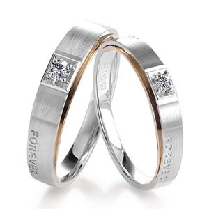 Anillos de Compromiso y Matrimonio de Oro de 18k con Diamantes Naturales, Anillos de Pareja, Alianza de Matrimonio - Product Image 1