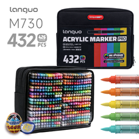Ensemble de marqueurs acryliques à pointe pinceau Languo New Pro 432 couleurs