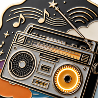 Broches personnalisées en émail souple style rétro vintage avec motifs notes de musique, amour et animaux pour la Fête Nationale et les cadeaux de la Saint-Valentin