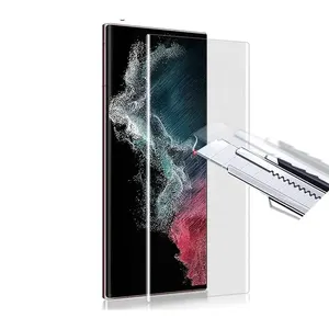 PEERONE 지문 곡선 3D UV 액체 풀 접착제 강화 유리 삼성 갤럭시 NOTE8 NOTE9 참고 10 PLUSS21 S22 S23 24 울트라