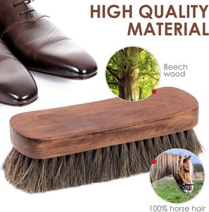 <span class=keywords><strong>Brosse</strong></span> à poils de cheval concave professionnelle Yuansheng pour chaussures et bottes - 100% poils naturels doux, écologique, manche en bois ergonomique - Product Image 5