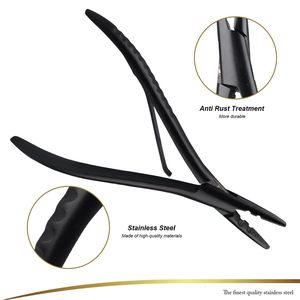 Pinzas para Extensiones de Cabello Liso Obexa, Acero Inoxidable Negro con Tratamiento Antioxidante para Extensiones de Microlink, Uso Comercial - Product Image 6