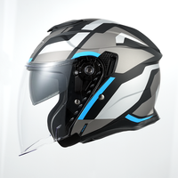 ECE2206 nouveau modèle Open Face casque de moto noir mat ABS pour la conduite sur route homologué