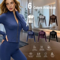 Veste ajustée YNSEA personnalisée avec fermeture éclair dorée, manches longues, col montant, pour le sport, le fitness et l'entraînement en salle de sport