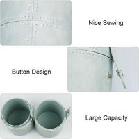 Sac cylindrique en cuir PU personnalisé avec logo, faible MOQ, étanche, pour pinceaux de maquillage, étui de rangement pour pinceaux de maquillage, marque tendance