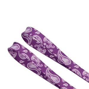 Flat Heat Transfer Printed Paisley Design Polyester Shoelaces 8mm Vintage <strong>Bandana</strong> Pattern Laces for Canvas Skateboard Sneakers - Product Image 6