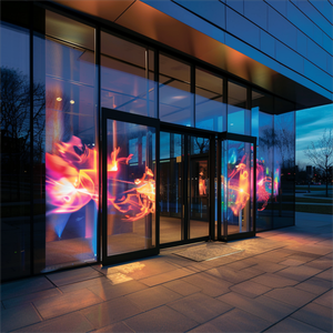 عرض ساخن: شاشة LED مرنة شفافة للداخل بمقاسات P5 P6.25 P8 P10، فيلم LED مرن لاصق لنوافذ الزجاج الشفاف - Product Image 1