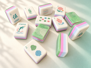 Juego de Fichas de Mahjong Americanas con Diseño de Faro Náutico, 160 Piezas de Acrílico, con Grabado de <span class=keywords><strong>Velero</strong></span> Costero, Incluye Tapete de Regalo - Product Image 4