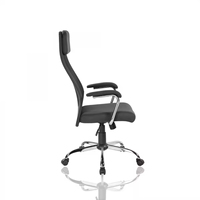 Chaise de bureau exécutive ergonomique moderne à dossier haut pivotante avec mécanisme d'inclinaison, hauteur réglable, en maille, mousse, tissu et PP