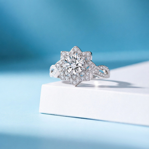 Fabricant de bijoux sur mesure en argent sterling 925 plaqué rhodium, forme de fleur, pour femmes, mariage, fiançailles, demande en mariage, fête, bijoux fins - Product Image 3