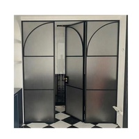 Porte battante intérieure pour placard, garde-manger, buanderie, look esthétique, portes françaises, durable, faible entretien, double vitrage transparent