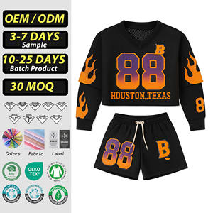 Custom Streetwear Trendy Football Shirt Embroidery Design Logo <b>Mesh</b> Crop American Football Jersey 100% Polyester V-neck Unisex - Product Image 1