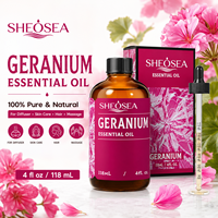 SHEOSEA Huile Essentielle de Géranium Doux 100% Pure et Naturelle Distillée à la Vapeur Hydratante Éclaircissante pour Diffuseur Soin des Cheveux Massage Corporel
