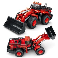 Reobrix 22009 Nuevo Cargador Mecánico Amarillo MOC, Modelo de Vehículo de Construcción, Bloques de Construcción de Plástico Eléctricos RC, Juego de Ladrillos de Juguete