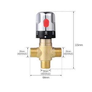 Cuerpo de Válvula de Ducha Termostática Multifuncional Totalmente de Cobre, Grifos de Baño para Agua Fría y Caliente con Diseño Simple - Product Image 5