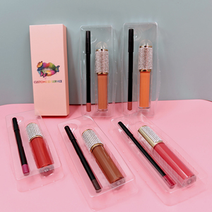 Kit de crayons rouge à lèvres liquide <span class=keywords><strong>2</strong></span> <span class=keywords><strong>en</strong></span> <span class=keywords><strong>1</strong></span> de marque privée, ensemble de brillant à lèvres mat longue durée de luxe avec emballage noir - Product Image 5