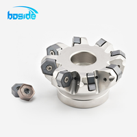 Tête de fraiseuse à face indexable BT50 à 6 cannelures, revêtement TiAlN, carbure 42HRC, marque BOSIDE, insert RPMT1204, outil de fraisage CNC D63-D160