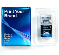 Etiquetas Personalizadas para Viales de Péptidos con Logotipo Impreso, Cajas de Cartón con Holograma de 2ml/3ml/10ml, Bandeja de Plástico para Empaque con Laminado Mate