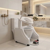 Chaise de transfert élévatrice Ucom UC-TL-18-A1 Classe II pour soins aux personnes âgées - Commode de douche et de toilette pliable avec assistance indépendante pour la marche