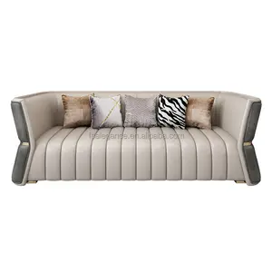 Sofá de mobiliário, sofá de canais para sala de estar, preço competitivo, sofá de canto indiano