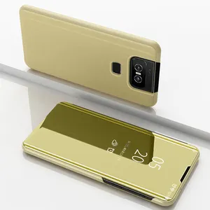 Ayna kapak Kickstand kılıf temizle akıllı deri stant kılıfı Asus Zenfone ZS630KL S20 artı S20 Ultra not 20