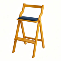 Tabouret de bar pliant, chaise échelle, chaise en A, bois massif, design moderne, usage commercial pour restaurant et cuisine, petit appartement