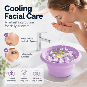 YMS Nouveau Bassin Facial Pliable Portable en Silicone pour Thérapie par la Glace, Outil et Accessoire de Beauté à Domicile, Moderne et Écologique - Product Image 5