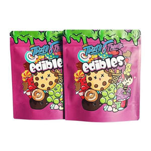 500mg Sabores Gummy Candy 10 PE Paquete comestible amargo Bolsas de Mylar a prueba de olores Caja de plástico vacía Variedad de sabores Fresa - Product Image 1