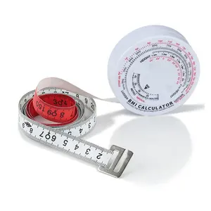 Bifunctional BMI Measure Tape Waist Circumference Healthy Ruler Automatic Retractable Plastic Tape Measure 1.5-2m length
