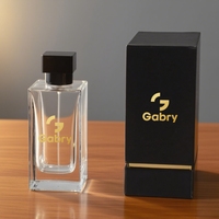 Flacons de parfum rectangulaires en verre avec boîte, 30ml, 50ml, 100ml, emballage de luxe vide, couvercle carré, impression sérigraphique sur surface