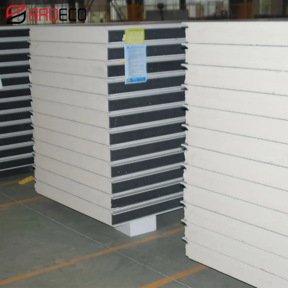 Easy install insulated 100mm rigid polyurethane sandwich wall panel 100mm pu sandwich panel price panels manufacturers