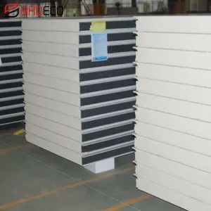 Kolay kurulum yalıtımlı 100mm sert poliüretan sandviç duvar paneli 100mm pu sandviç panel fiyat panelleri üreticileri