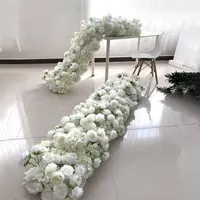 Tabela de casamento de seda barato em massa, decoração de rosas de casamento, flores artificiais