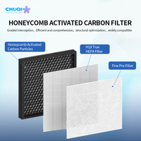 Ensemble de filtres HEPA et charbon actif à double action avancée pour le soulagement de l'asthme, filtre purificateur en fibres synthétiques de qualité hospitalière