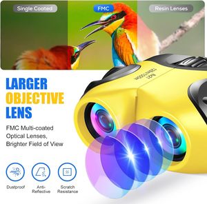 Binoculares miniporro 8X21, binoculares portátiles de color para niños, regalo para niños para ver la naturaleza, paisaje, peces, animales - Product Image 4