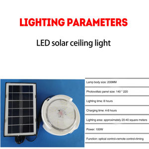 Lámpara de Techo LED Solar para Jardín, Impermeable IP65, 60W 100W 200W 300W, con Control Remoto - Product Image 5