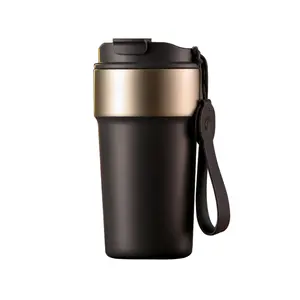 500ml / 17oz Portable Travel Coffee Mug with Straw Leak-Proof Lid Perfect Promotional Water Bottle for Home Office Gym