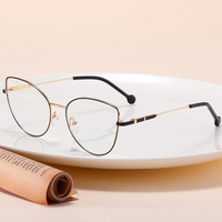 MS 81152 diseñador ojo de gato gafas moda mujer Anti-Luz Azul miopía gafas ópticas logotipo personalizado MARCO DE Metal